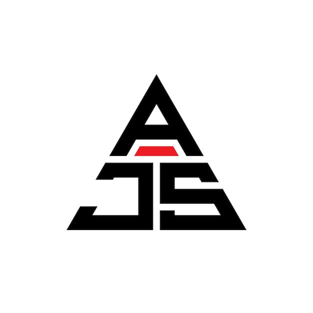 Vecteur ajs triangle lettre logo design avec forme triangulaire ajs triangle logo design monogramme ajs vecteur triangle modèle de logo avec couleur rouge ajs logo triangulaire simple logo élégant et luxueux