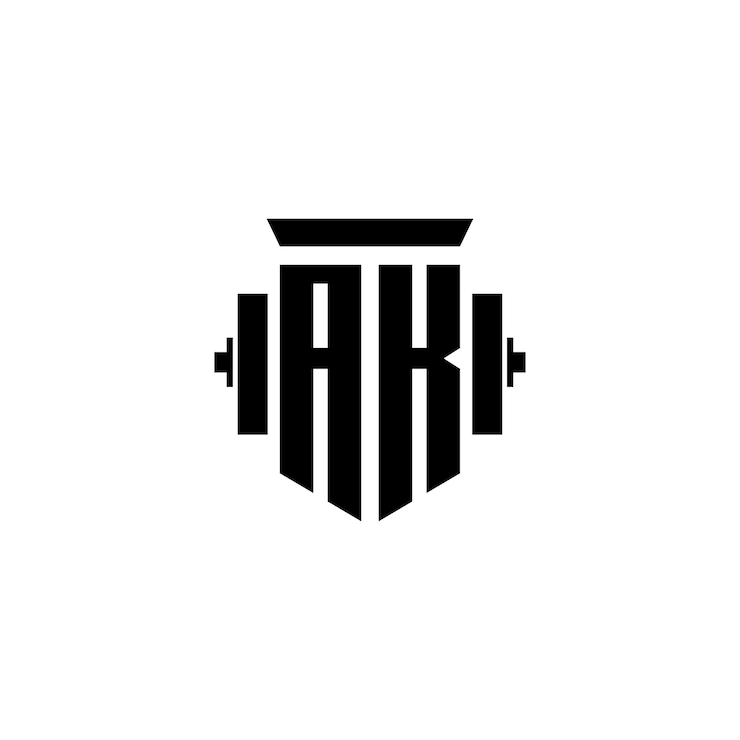 Vecteur ak monogram logo design lettre texte nom symbole monochrome logotype alphabet caractère logo simple