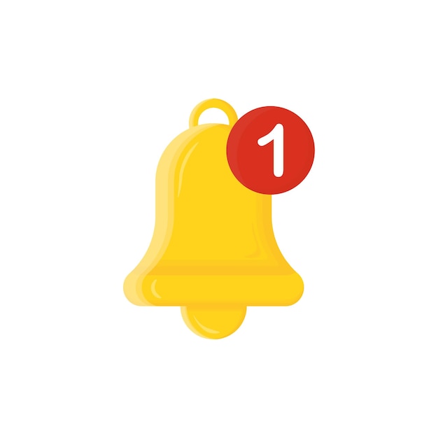 Alerte et alarme d'icône de cloche de message de notification sur le fond jaune avec le rappel de smartphone