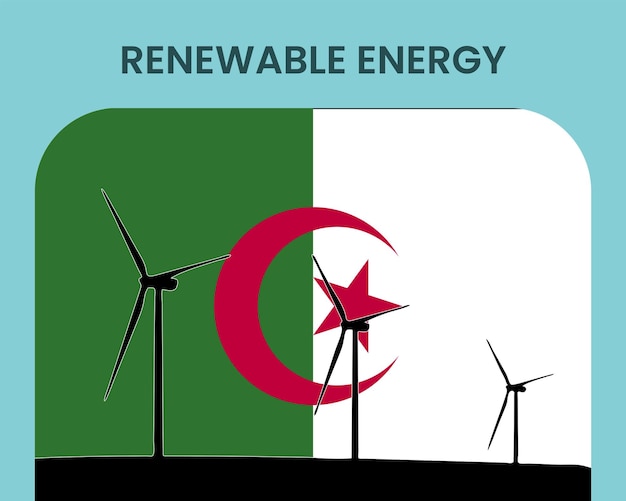 Vecteur algérie énergie renouvelable idée d'énergie environnementale et écologique