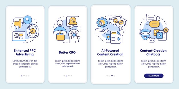 Algorithme d'IA dans l'écran d'application mobile d'intégration marketing