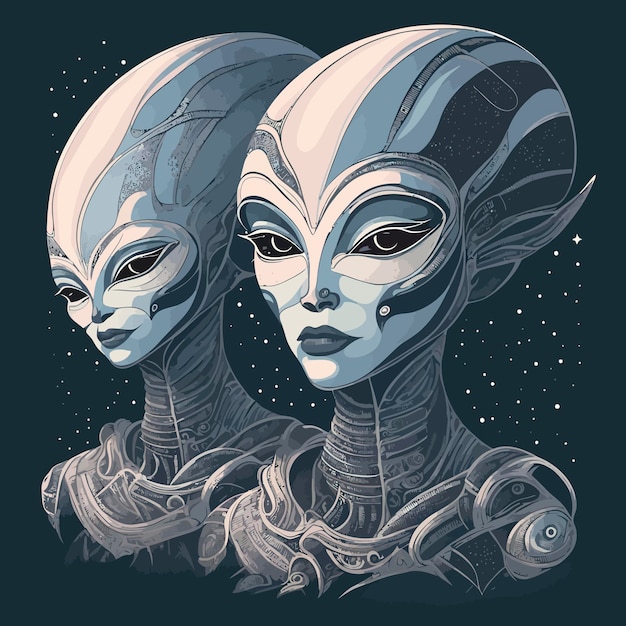 Alien Aliance Les Humains Les Années D'or De L'illustration De La Lumière