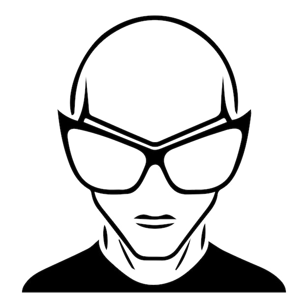 alien portant des lunettes de soleil logo emblématique illustration vectorielle