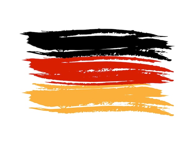 Allemagne Europe Pays Drapeau Vecteur Fond Icône Aquarelle Brosse Sèche Encre Texture Illustration Indépendance Jour Célébration Bannière