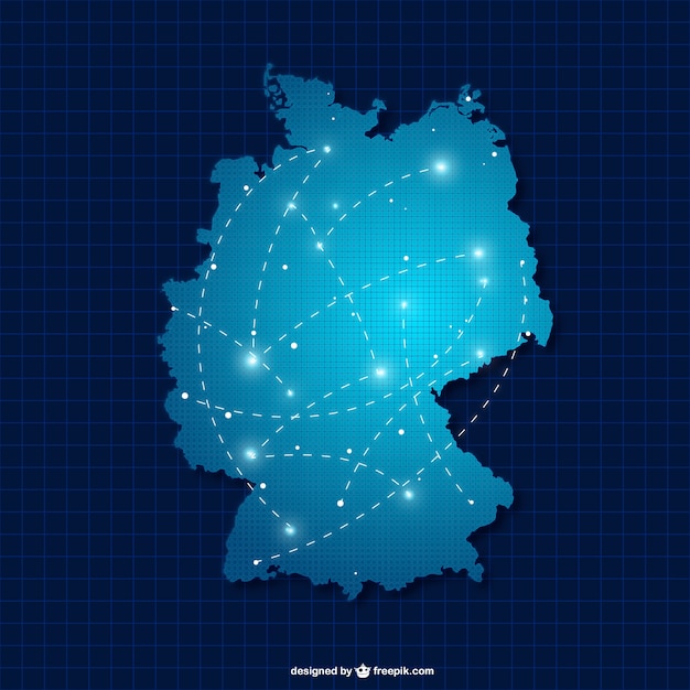 Allemagne Silhouette Avec Des Connexions