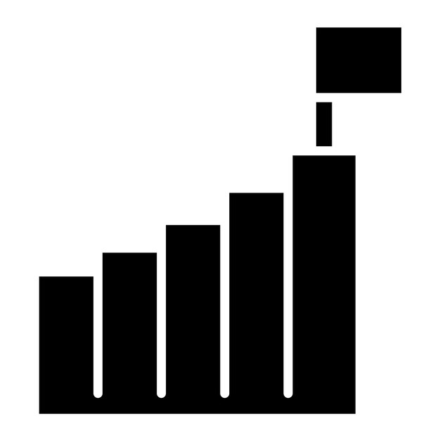Aller vers le succès Glyphe illustration noire solide