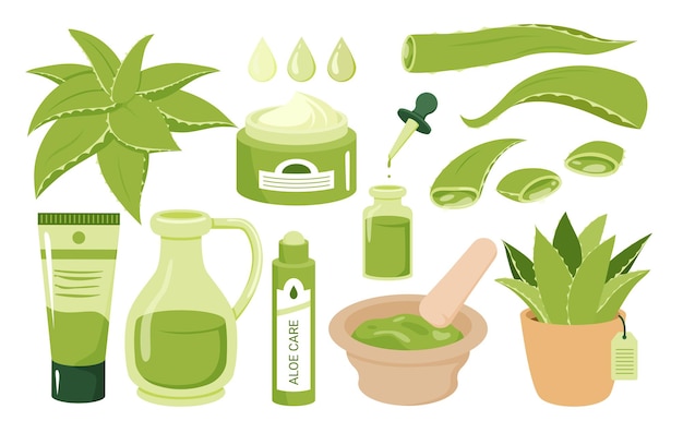 Aloe Vera Cosmétique Beauté Soin De La Peau Gouttelette De Gel Bio De Feuilles D'aloès Sérum Crème Naturel