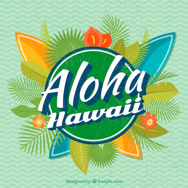 Vecteur aloha background avec décoration naturelle