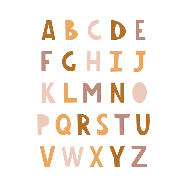 Alphabet ABC coloré avec des lettres multicolores isolées sur fond blanc dans un style plat moderne Illustration vectorielle