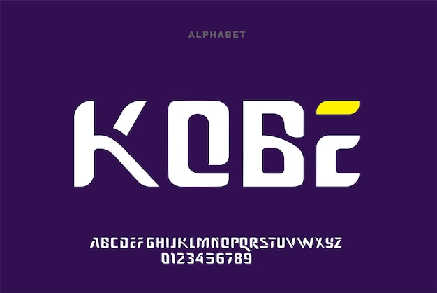 Alphabet abstrait moderne polices technologie de typographie film électronique musique numérique