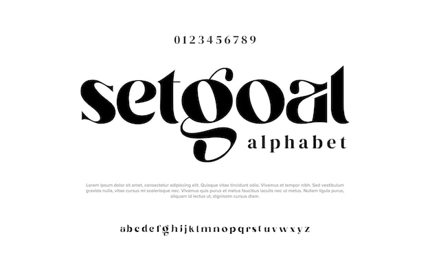Alphabet abstrait moderne Typographie minimaliste simple Logo musique mode illustration vectorielle