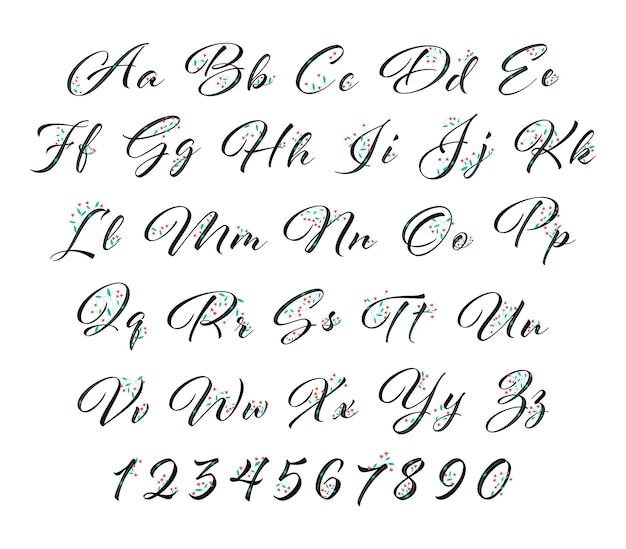 L'alphabet anglais décoré de fleurs