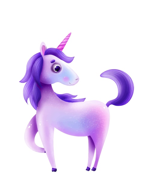 Alphabet Animal Drôle Pour Les Enfants U Pour L'illustration De Dessin Animé De Licorne