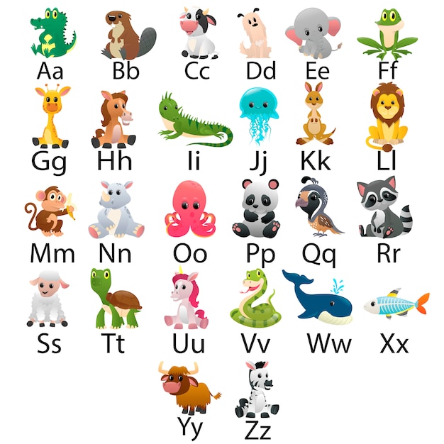 Alphabet Avec Des Animaux De Dessin Animé