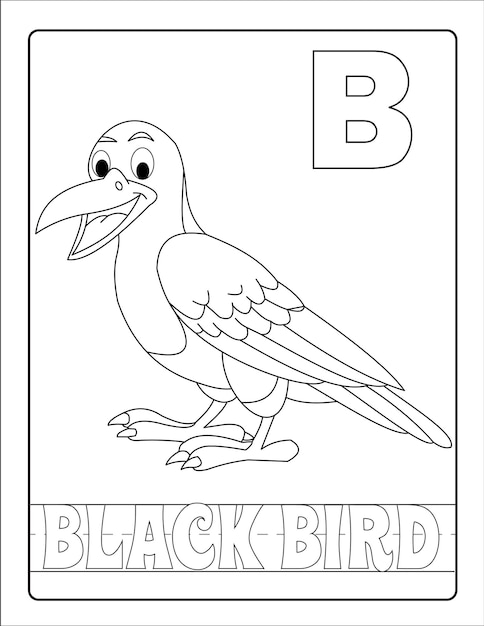 Alphabet apprenant avec des oiseaux et des coloriages de nom