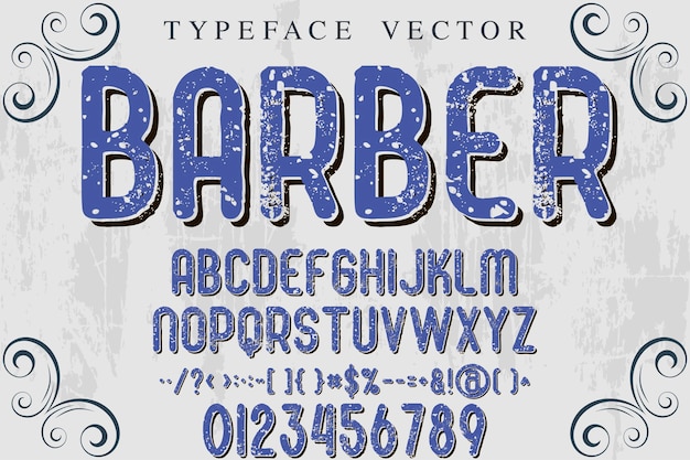 Alphabet Artisanat Typographie Fonte Design Barbier