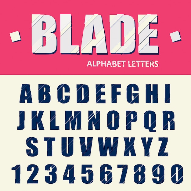 Alphabet Brisé, Glitch Modern Lettres Et Chiffres Police Stylisée.