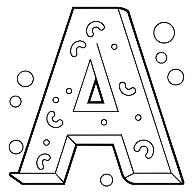 Vecteur a alphabet coloring book vector 2