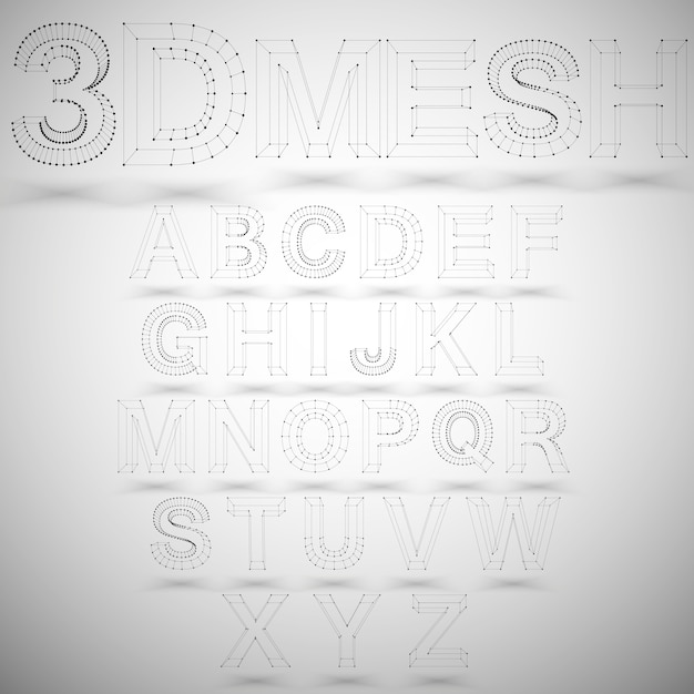 Alphabet élégant De Trois Dimensions De Maille