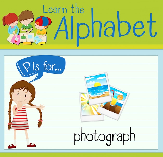 L'alphabet Flashcard P Est Pour La Photographie