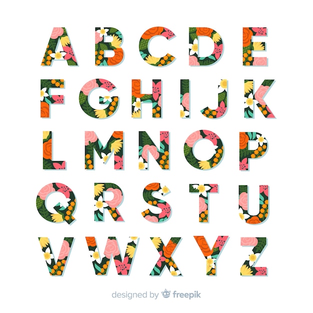 Alphabet floral