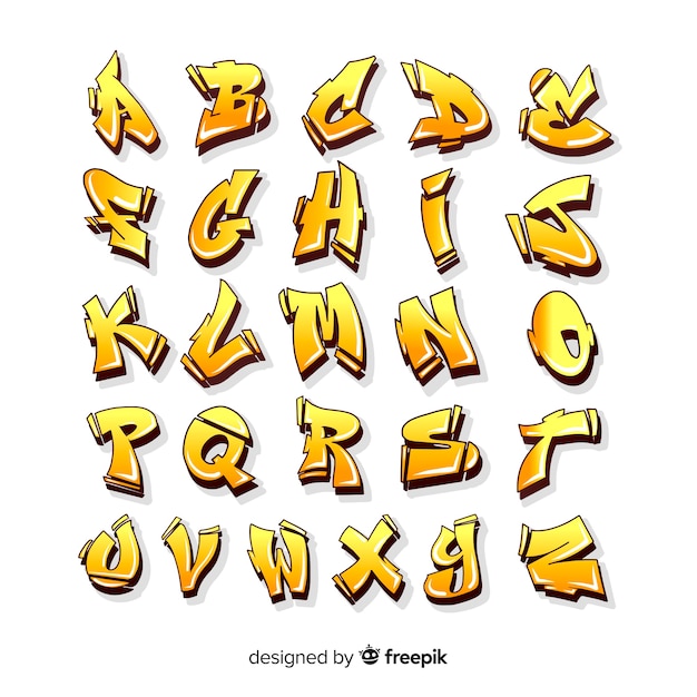 Alphabet Graffiti Jaune