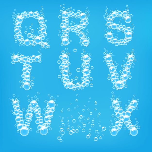Alphabet d'illustration de bulles de savon