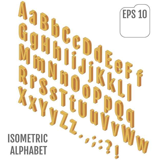 Vecteur alphabet isométrique avec ombre portée sur fond isométrique abc typographie vectorielle de stock en trois dimensions pour les titres, affiches, etc.