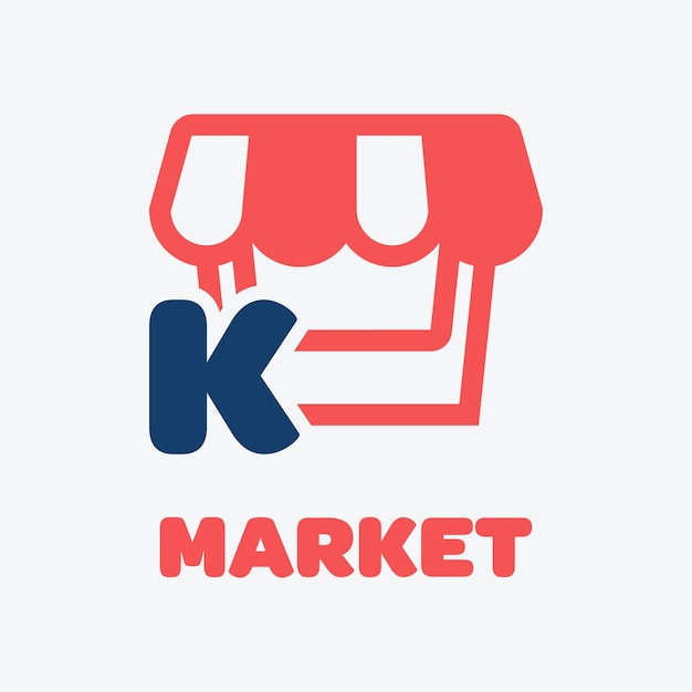 Vecteur alphabet k market logo