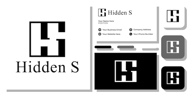 alphabet de lettre initiale de symbole de combinaison de s caché avec le modèle de carte de visite