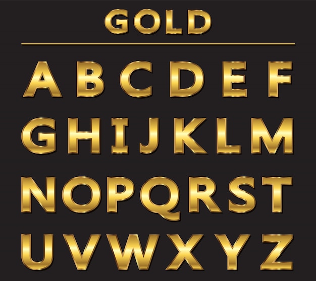 Vecteur alphabet de luxe doré