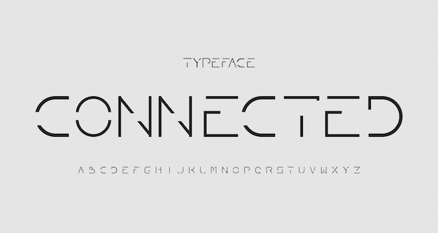 Alphabet moderne minimal sans empattement
