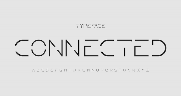 Alphabet Moderne Minimal Sans Empattement