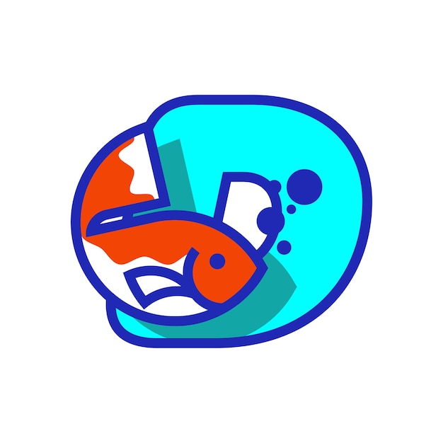 Vecteur alphabet d poisson logo