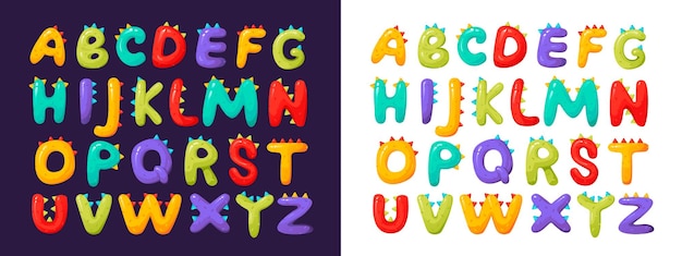 Alphabet Pour Enfants, Police Colorée Et Stylisée. Lettres Et Chiffres En Trois Dimensions. Vecteur