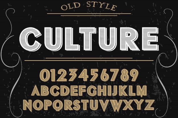 Alphabet de script de vecteur de polices Vintage handcrafted