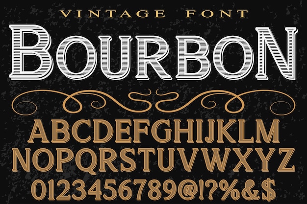 Alphabet Shadow Effect Typographie Conception De Polices Bourbon