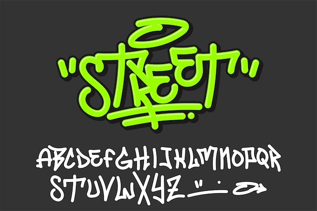 Vecteur alphabet simple graffiti dessin animé illustration vectorielle