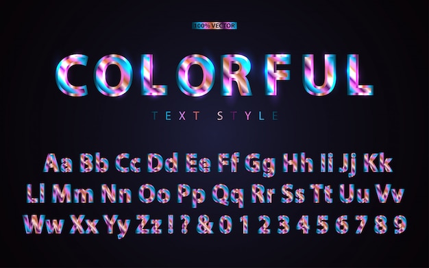 Alphabet De Style Lumière Colorée