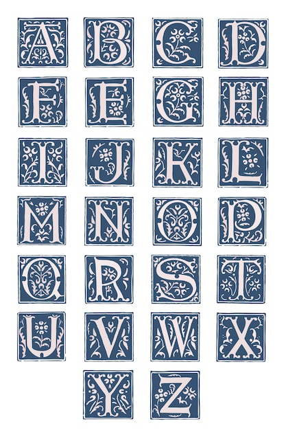 Alphabet de style rétro.