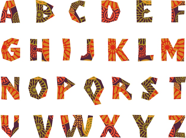 Alphabet Tribal à Motifs