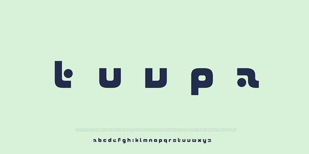 Alphabet vectoriel géométrique moderne conception de police de caractères minimaliste en gras