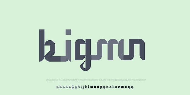 Alphabet vectoriel géométrique moderne conception de police de caractères minimaliste en gras