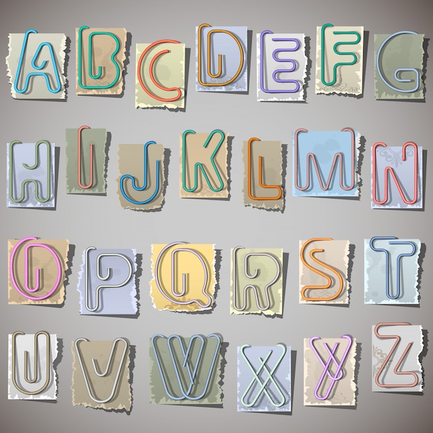 Vecteur alphabet sur vieux papier