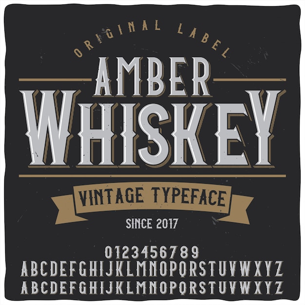 Amber Whiskey étiquette de caractère