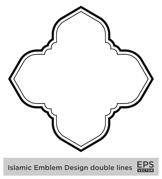Amblème Islamique Design Lignes Doubles Silhouettes De Traits Noirs Design Pictogramme Symbole Illustration Visuelle