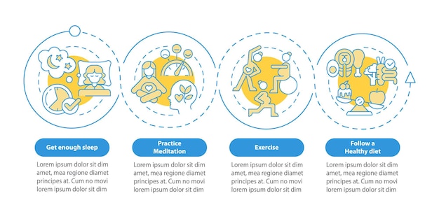 Améliorer La Santé Mentale Pendant Le Modèle D'infographie Vectorielle De Grossesse. éléments De Conception De Contour De Présentation. Visualisation Des Données En 4 étapes. Graphique D'informations Sur La Chronologie Du Processus. Disposition Du Flux De Travail Avec Des Icônes De Ligne