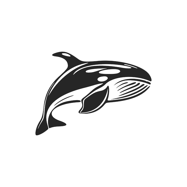 Améliorez l'image de votre entreprise avec notre logo de baleine élégant en noir et blanc