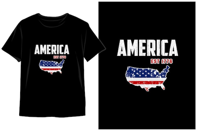 America Est 1776 Conception De T-shirt Du 4 Juillet