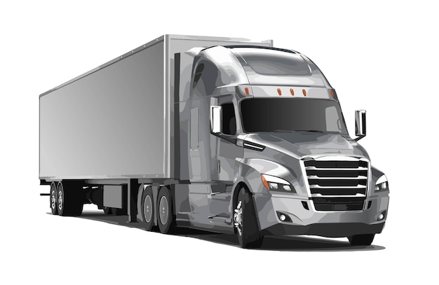 America semi camion American remorque haul feu USA argent gris chrome modifier le modèle métal puissant